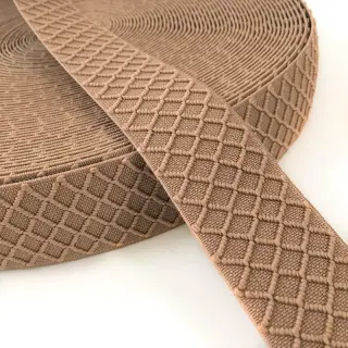 Elastic neted 4 cm Rhombus beige