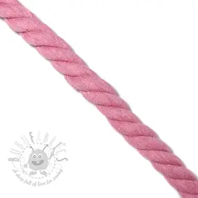 Șnur răsucit din bumbac 2,5 cm rose