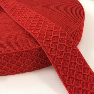 Elastic neted 4 cm Rhombus red