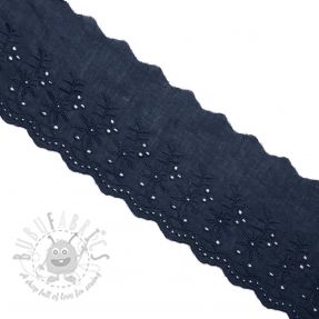 Dantelă Double flower dark blue