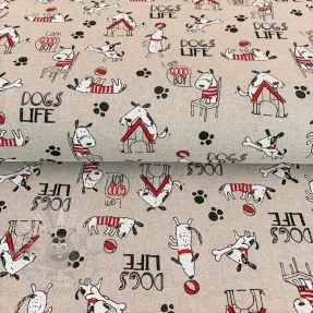 Țesătură decorativă Linenlook Dogs life