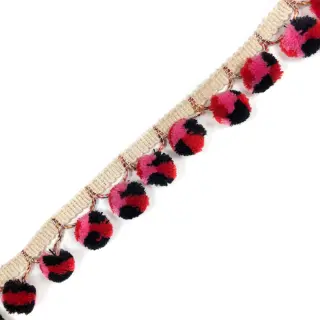 Bordură cu pompoane AFRICA red fuchsia