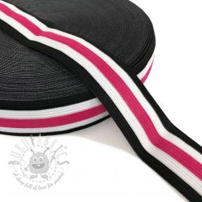 Elastic neted 3 cm Side stripe fuchsia