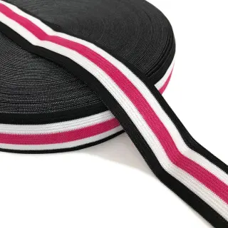 Elastic neted 3 cm Side stripe fuchsia
