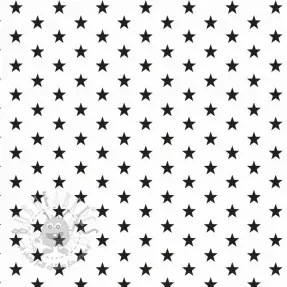 Țesătură din bumbac Petit stars white/black