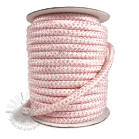 Șnur din poliester împletit ZIG ZAG light rose