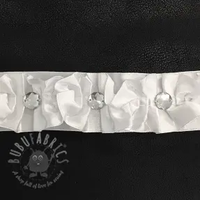Panglică din satin Crystal white