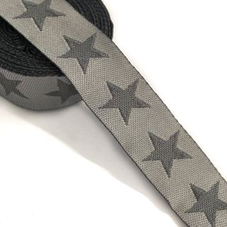 Panglică Stars light grey/dark grey