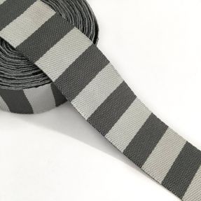 Panglică Stripe grey