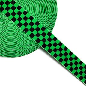 Elastic neted 4 cm Chequered jacquard apple green