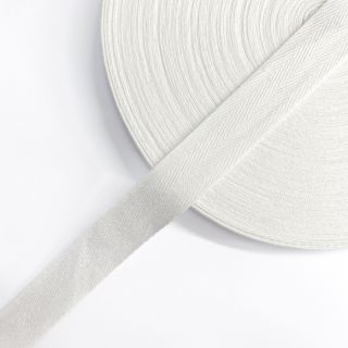 Bandă twill din bumbac 25 mm white