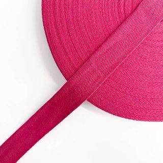 Bandă twill din bumbac 25 mm fuchsia