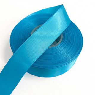 Panglică din satin reversibilă 25 mm aqua