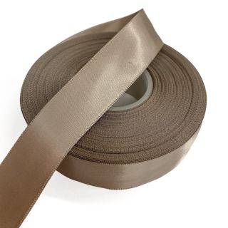 Panglică din satin reversibilă 25 mm taupe