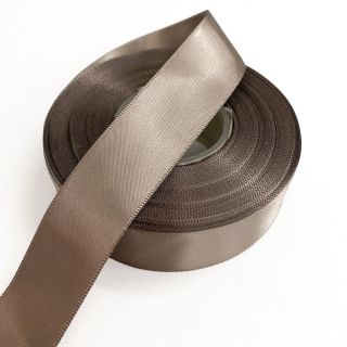 Panglică din satin reversibilă 25 mm brown