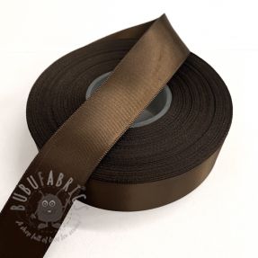 Panglică din satin reversibilă 25 mm dark brown