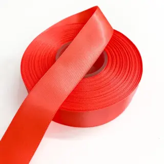 Panglică din satin reversibilă 25 mm neon orange