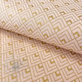 Țesătură decorativă Linenlook Art deco cubes rose metallic premium