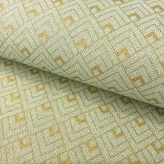 Țesătură decorativă Linenlook Art deco cubes mint metallic premium