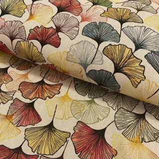 Țesătură decorativă premium Linenlook Elegant ginko digital print