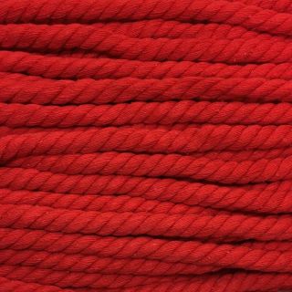 Șnur răsucit din bumbac 12 mm red