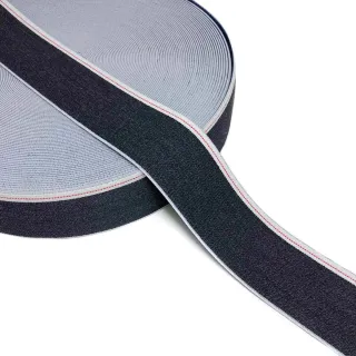 Elastic neted 4 cm JEANS WHITE STRIPE marine