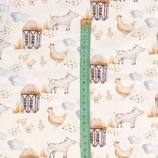 Țesătură din bumbac Snoozy fabrics Farm style Piggy digital print