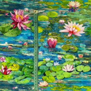Țesătură decorativă premium Impressive water lilly digital print