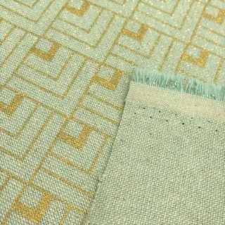 Țesătură decorativă Linenlook Art deco cubes mint metallic premium