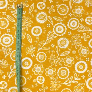 Țesătură decorativă Folklore flower yellow