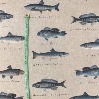 Țesătură decorativă Linenlook Fish vintage