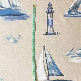 Țesătură decorativă Linenlook Lighthouse sailing
