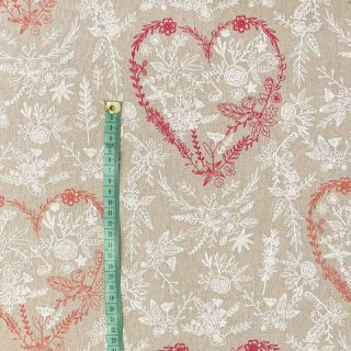 Țesătură decorativă Linenlook premium Heart bouquet