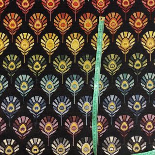 Țesătură decorativă GOBELIN PREMIUM Peacock Feather Bow black