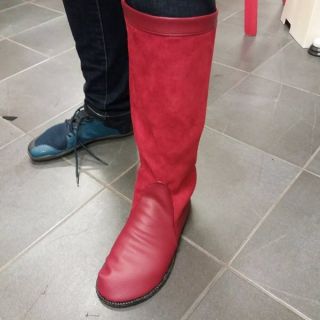 Imitație de piele întoarsă ALASKA vermillon/cerise