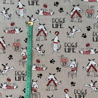 Țesătură decorativă Linenlook Dogs life