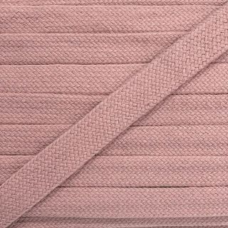 Șnur plat din bumbac 13 mm washed pink