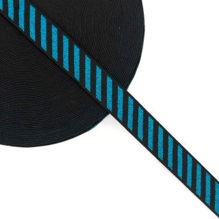 Elastic neted 2,5 cm Diagonal aqua