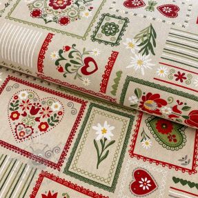 Țesătură decorativă Linenlook Edelweiss patchwork