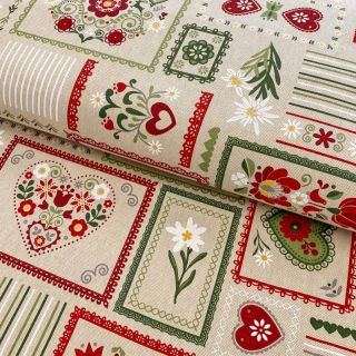 Țesătură decorativă Linenlook Edelweiss patchwork