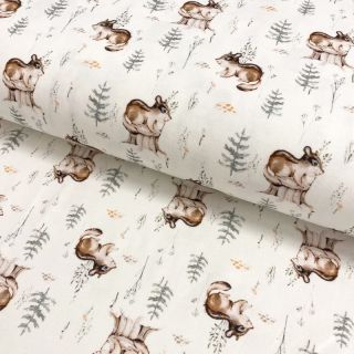 Tricot Snoozy fabrics Cute badger digital print