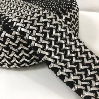 Elastic neted 6 cm Party silver