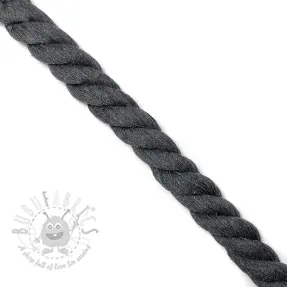 Șnur răsucit din bumbac 2,5 cm dark grey