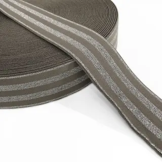 Elastic neted 4 cm LUREX SILVER taupe