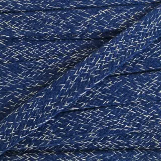 Șnur plat din bumbac 15 mm melange navy