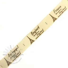 Panglică din bumbac Label Bon voyage