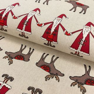 Țesătură decorativă Linenlook Santa and moose
