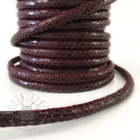 Șnur Faux leather Snake bordeaux