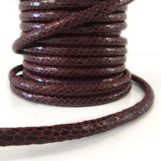 Șnur Faux leather Snake bordeaux