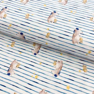 Țesătură din bumbac Snoozy fabrics Friends Sleeping bear digital print